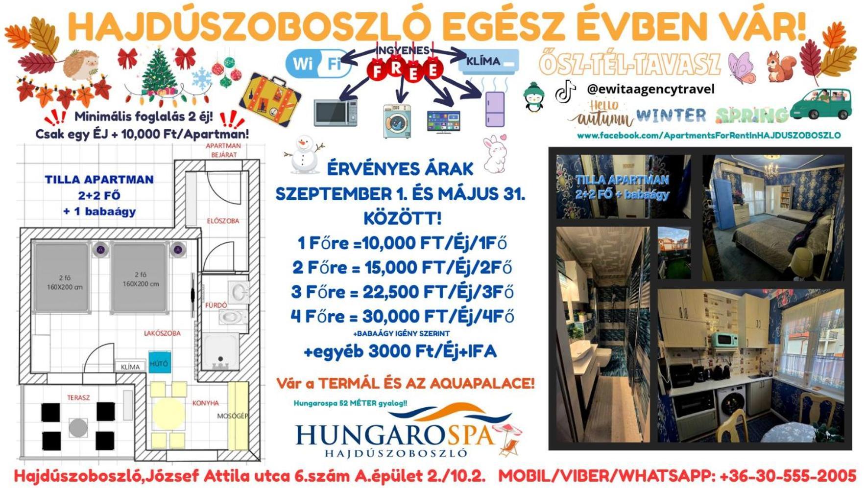 Tilla Apartman Hajduszoboszlo Exterior photo