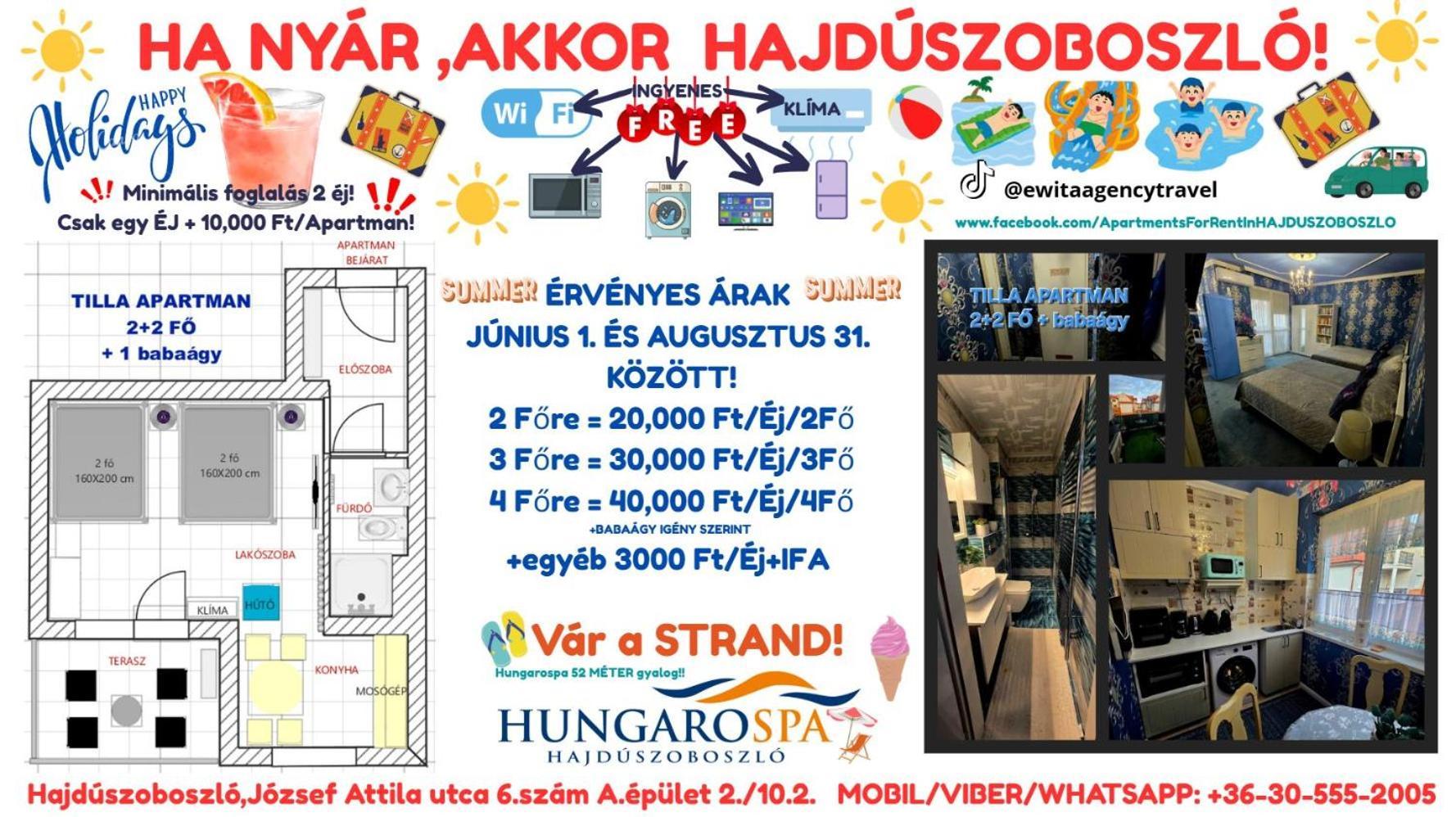 Tilla Apartman Hajduszoboszlo Exterior photo
